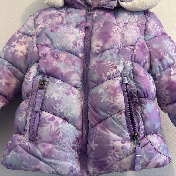 Snozu Double Zip Puffer Jacket, Purple Snowflake ❄️ Color. Size Toddler … - Picture 5 of 16